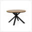 Table de salle à manger d'extérieur, plateau en teck et pieds en métal noir