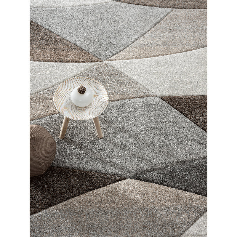 Hivda Waves Pattern Area Rug, Rectangle 200 x 290cm