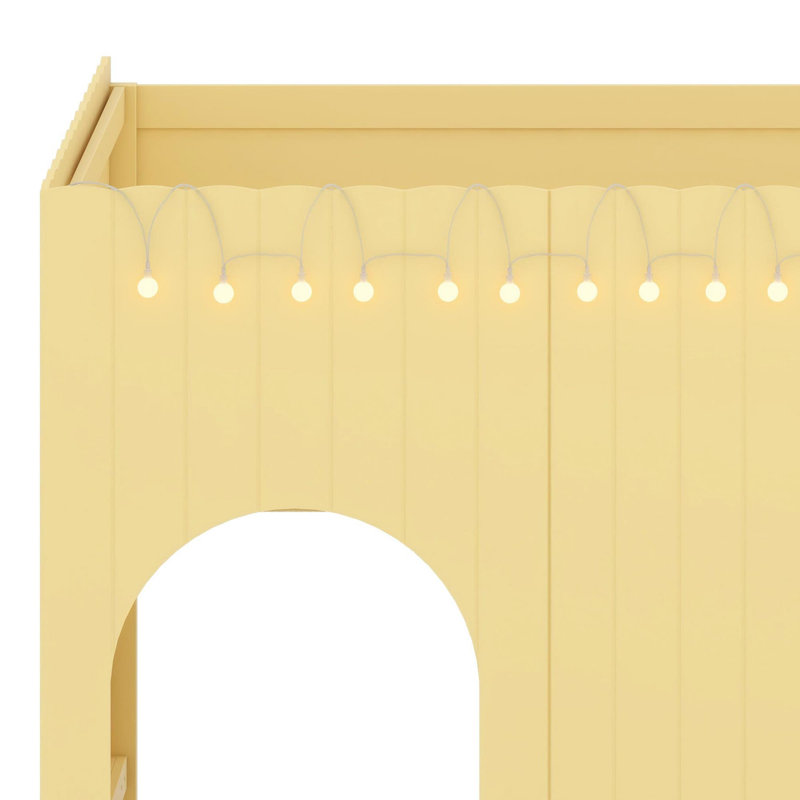 Lit mezzanine avec éclairage DEL décoratif chaud, Primrose Yellow