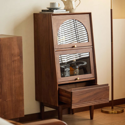 Petite armoire d'appoint avec couvercle en verre
