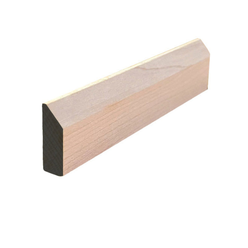 Plinthe EWBS21 de 1-1 / 8 po de hauteur x 3/8 po à bord biseauté. Sans finition, Érable