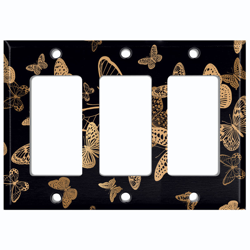 Couvercle de plaque d'interrupteur en métal; Toile à bascule standard US 2, Triple GFI / berçant # 7