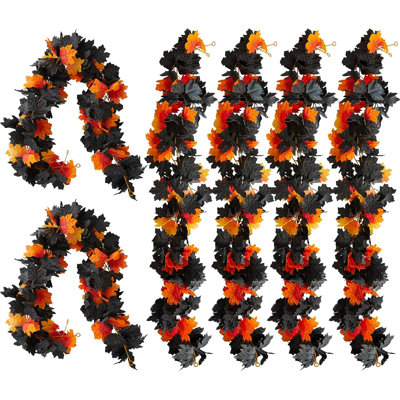 6 pièces guirlande de feuilles d'érable d'automne, 5,6 pieds feuille d'érable artificielle guirlande automne vignes d'automne décorations de table pour l'Action de grâce guirlande Halloween décorations de porte d'entrée décoration d'automne