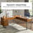 Nusaiba L-Shaped Solid Wood Wicker / Rattan Solid Wood Iron Computer Desk with Built-In Electrical Outlet-2061804096