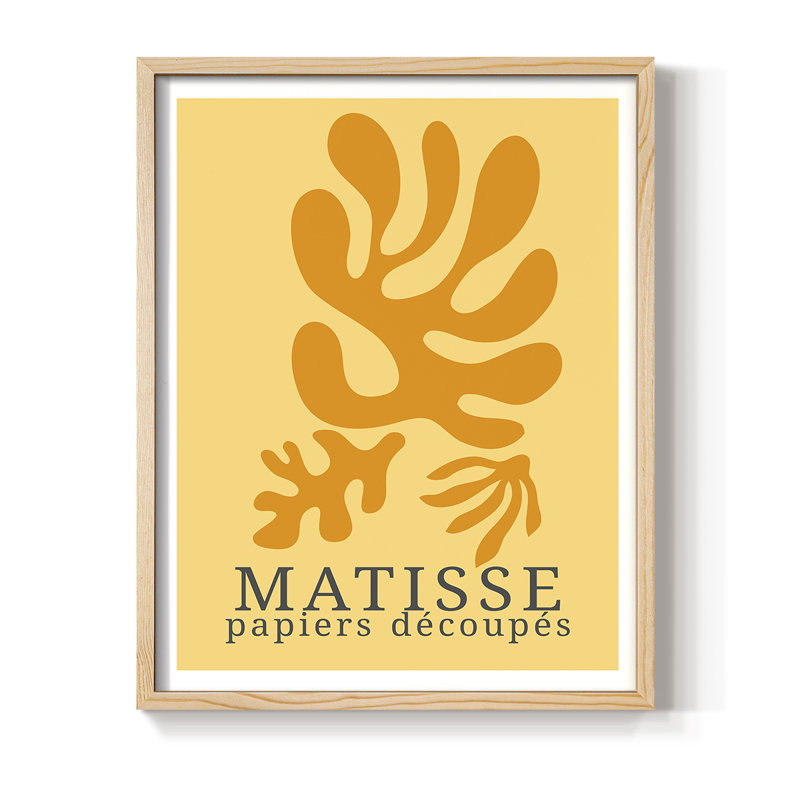 Matisse CECLV III, reproduction d'art encadrée - bois massif, H 11 po x l 9 po, Naturel