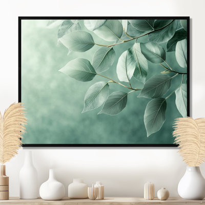 Feuilles de jade monochromes monochromes I - feuilles, art mural