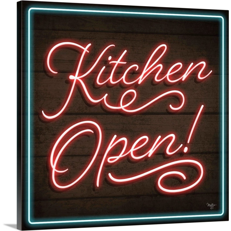 «Neon Kitchen Open Mollie», reproduction d'art sur toile tendue, Toile tendue, H 12 po x l 12 po x P 1,25 po