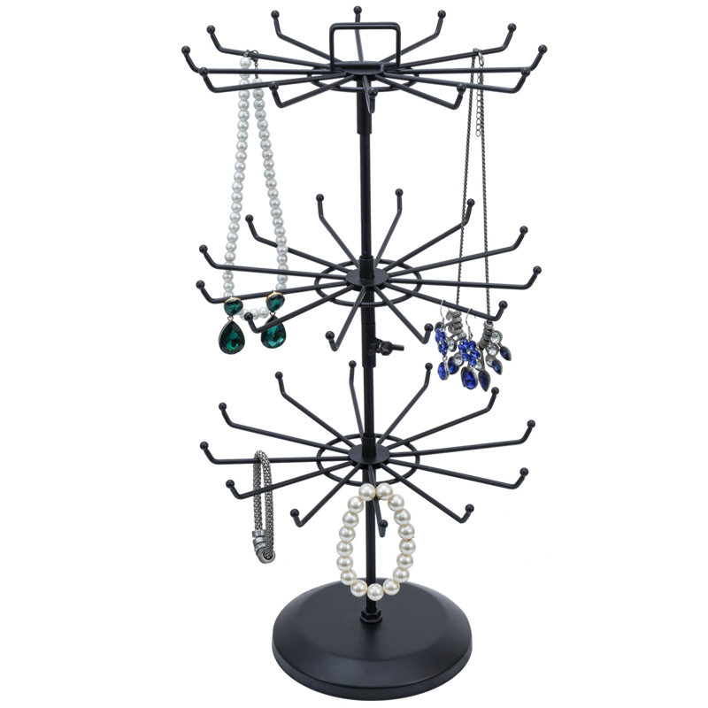 3 Tier Rotate Jewellery Stand with 36 Bracelet Hooks