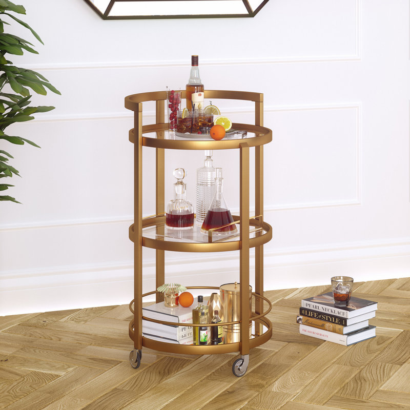 Metal Bar Cart, Gold