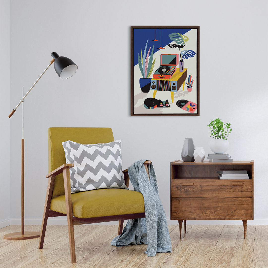 Chill Out Saturday by Rachel Lee 3 Birdies Studio Framed Canvas Wall Art Print Corrigan Studio® Mat 