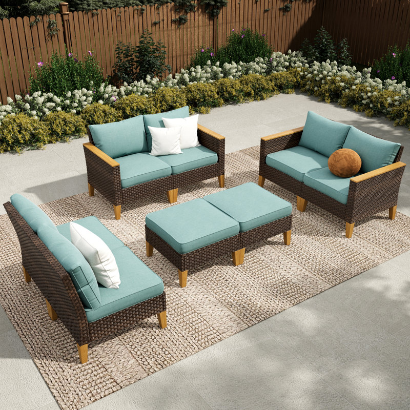 Ensemble de conversation modulaire 8 pièces Shutesbury, Non, Bleu