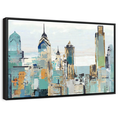 «Teal City I», reproduction sur toile
