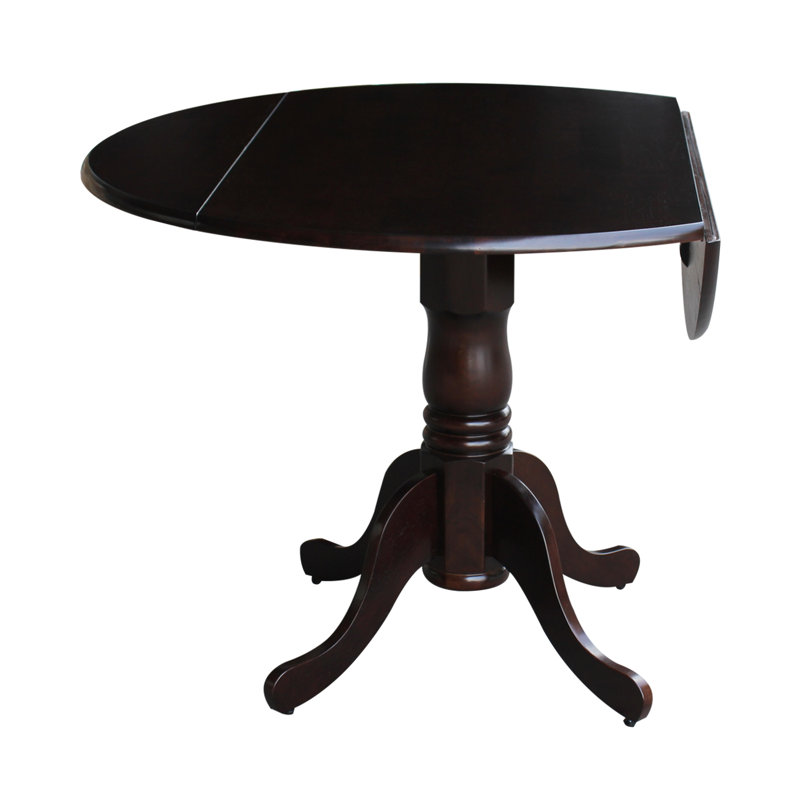 Philipston Extendable Round Solid Wood Dining Table, Rich Mocha, Rich Mocha