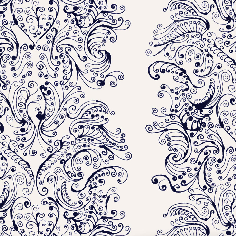 Rouleau de papier peint lisse L 10 pi x l 24 po Agha, Indigo