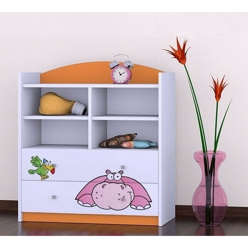 Annalise 96cm H X 86cm W Animals Kids Cube, Orange