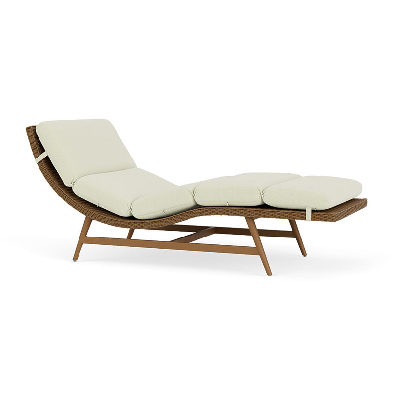 Cascade Outdoor Chaise Lounge, Bamboo Bay Meadow, Hickory