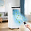 Climatiseur portatif 8 000 BTU pour pièce jusqu'à 350 pieds carrés, climatiseur 3-en-1 avec déshumidificateur et ventilateur intégrés, télécommande, minuterie 24H, ensemble de fenêtre, efficacité énergétique, blanc