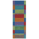 Gemstones Hand-Woven Wool Blue/Red/Orange Area Rug