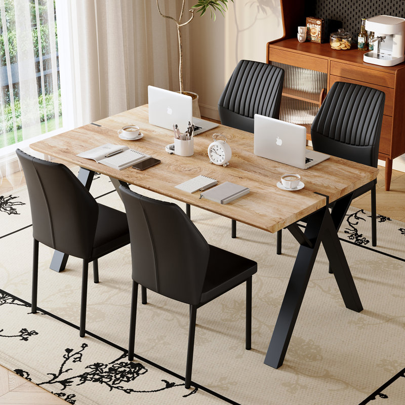 Ensemble de table de salle à manger Farmhouse pour 4 à 6 personnes, ensemble de table de cuisine en bois de style rustique