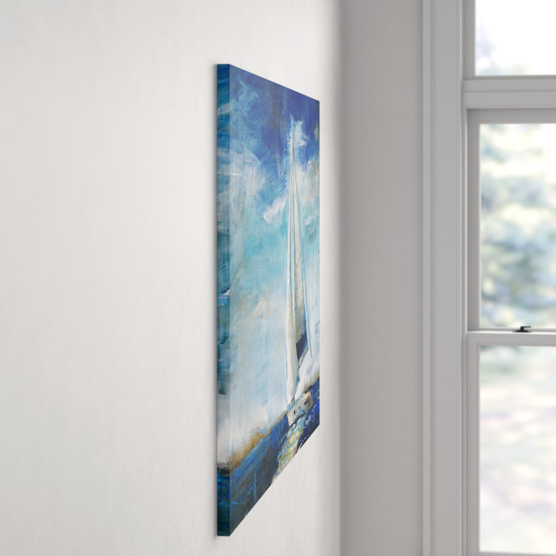 «Sail Away», reproduction, Cadre blanc, H 35 po x l 44 po x P 1 po