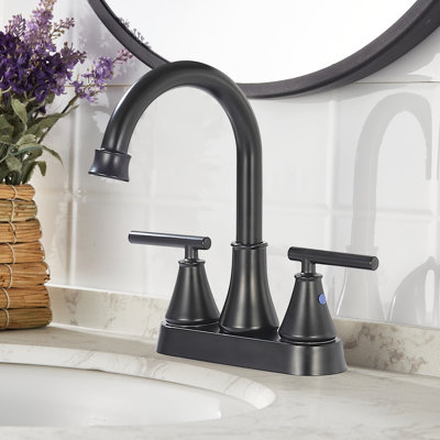 Robinet de salle de bain central à 2 poignées avec ensemble de drain 2241 Keboo