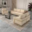 Ensemble de canapé 3 pièces rembourré en velours avec base en acier inoxydable doré Collection Celaeno-390966324