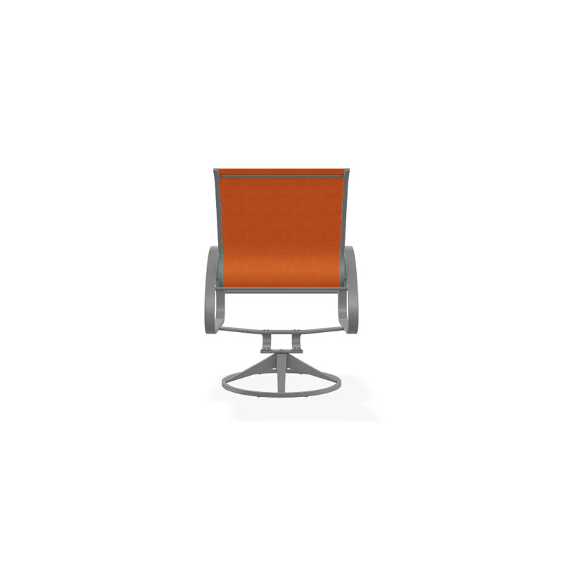 Aruba 1 Outdoor Dining Armchair, Textured Graphite, Canvas Tangerine Sunbrella® Canvas