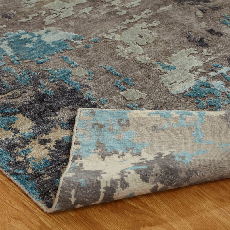 Hand Knotted Area Rug, Rectangle 10' x 14'