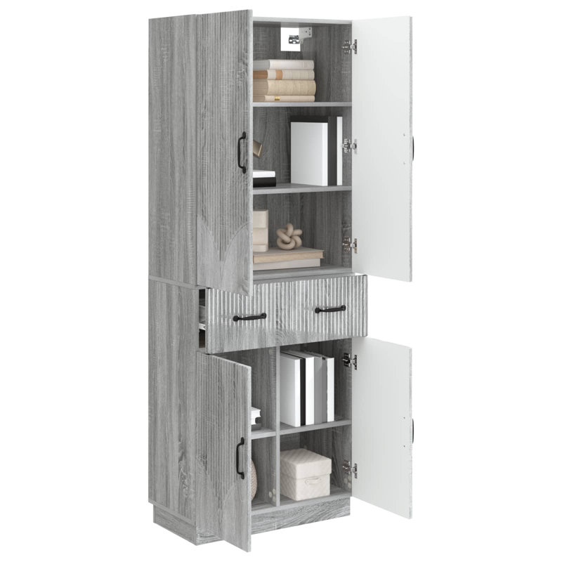 4 -Door 4 Storage Cabinet, Grey Sonoma