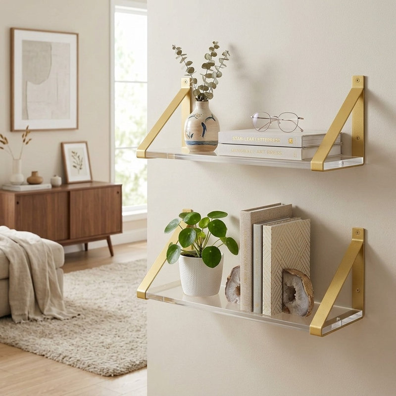 2 Piece Acrylic Floating Shelf