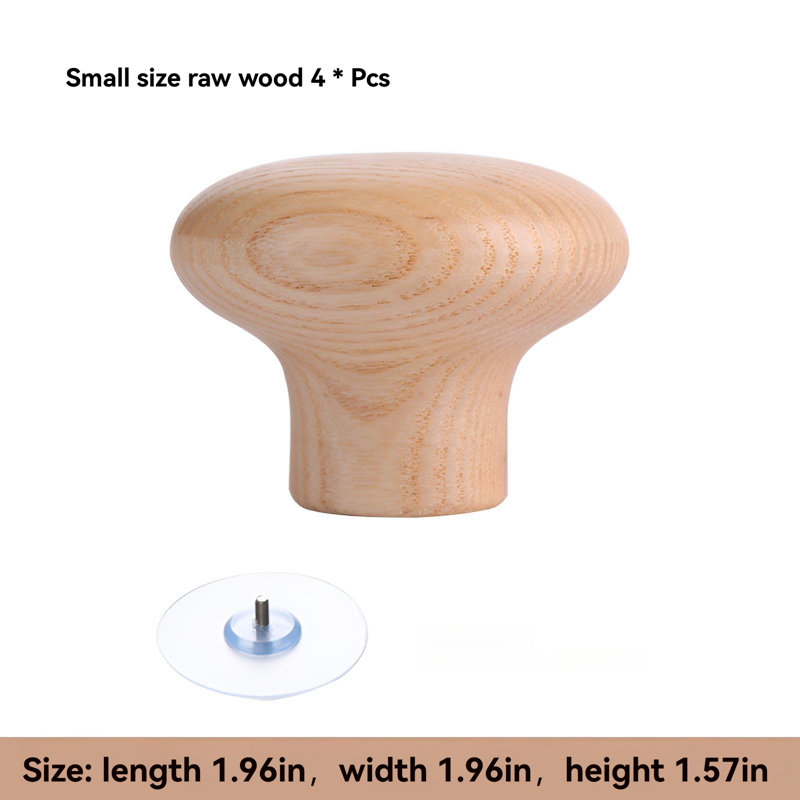 Poignée d'armoire en bois massif, poignée arrière adhésive