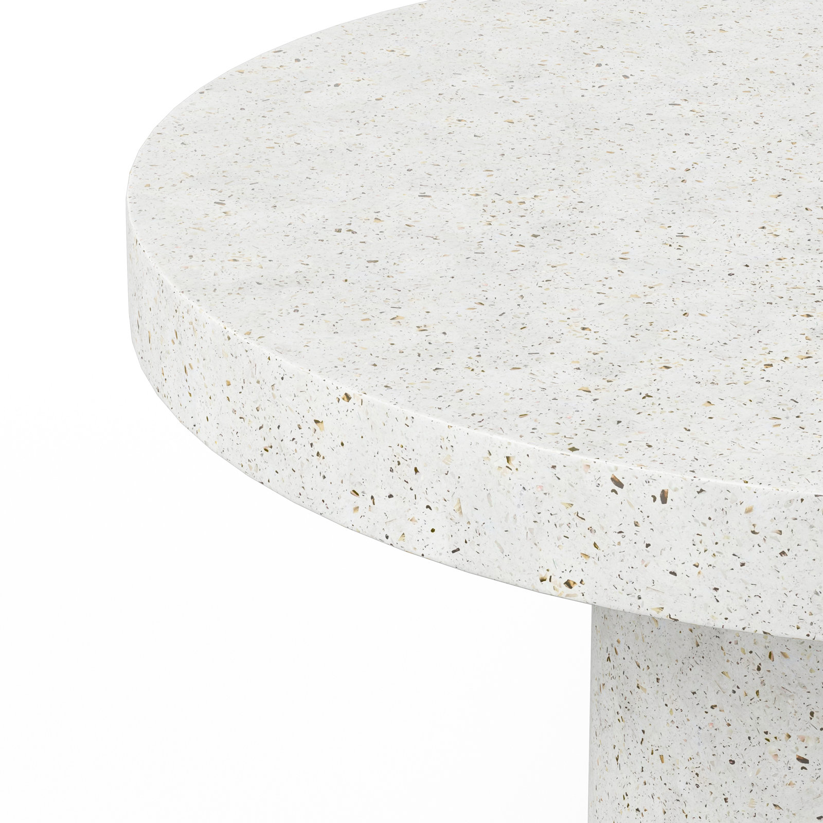 Kareen Concrete Dining Table, Ivory Terrazzo, Counter Table (36.25" Height), 47.25" Round