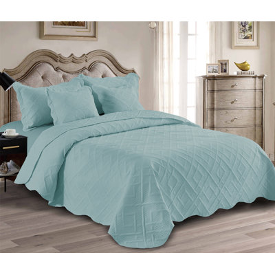 5pcs Quilt Bed Cover Set Reversible Premium Soft Bedspread Coverlet Bedding Set