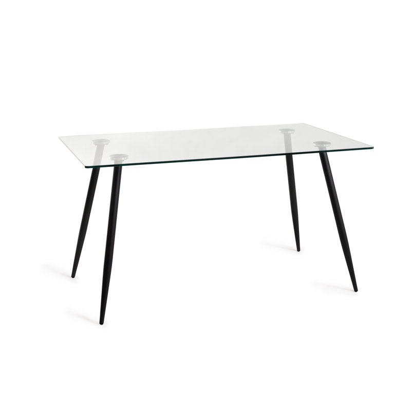 Avon Glass Top Metal Base Dining Table