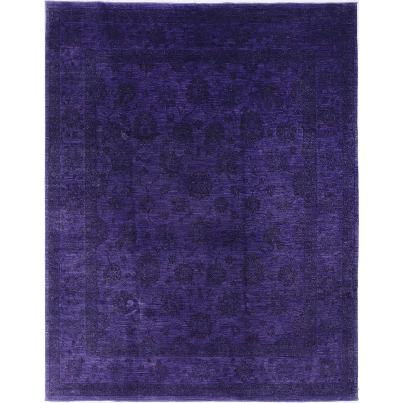 Tapis 100% laine noué à la main 8 x 10 pi avec motif floral pour le salon