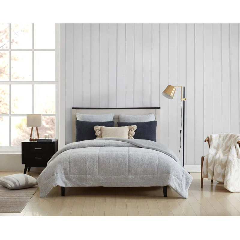 Snug Quilted Comforter, King Comforter, Cloud Gray