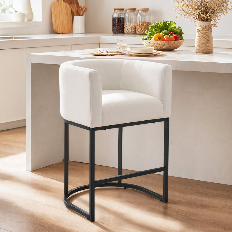 Tabouret de bar 27 po avec siège et repose-pieds 27 po, Ivory, 6