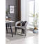 Ensemble de 2 fauteuils d'appoint / de salle à manger / de barils en tissu de velours de conception contemporaine (velours gris)-1096403927-1096403935-1096403947