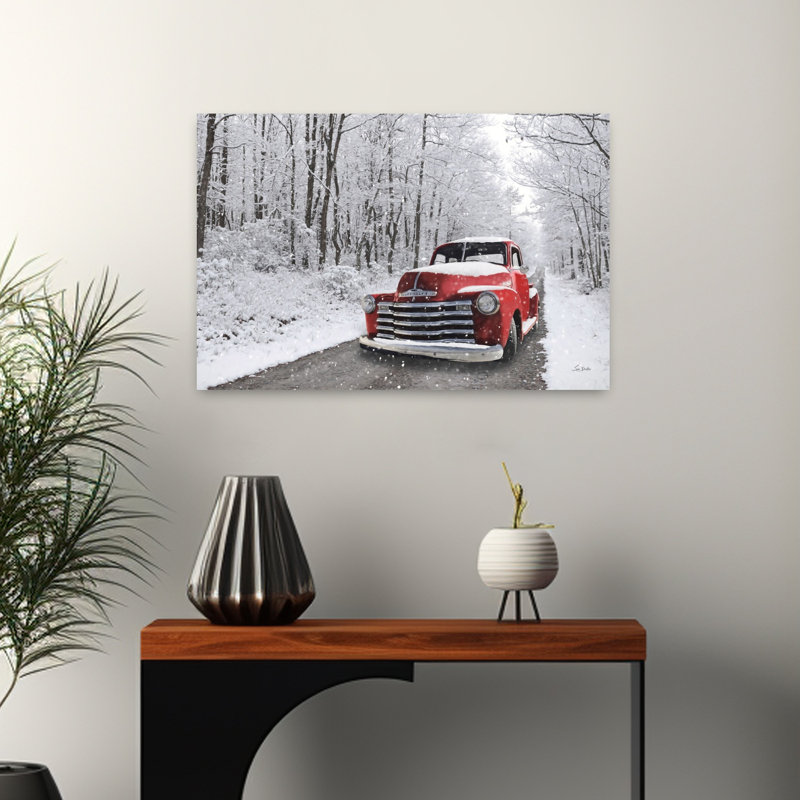 Paysage de neige contemporain abstrait enneigé, H 16 po x l 24 po