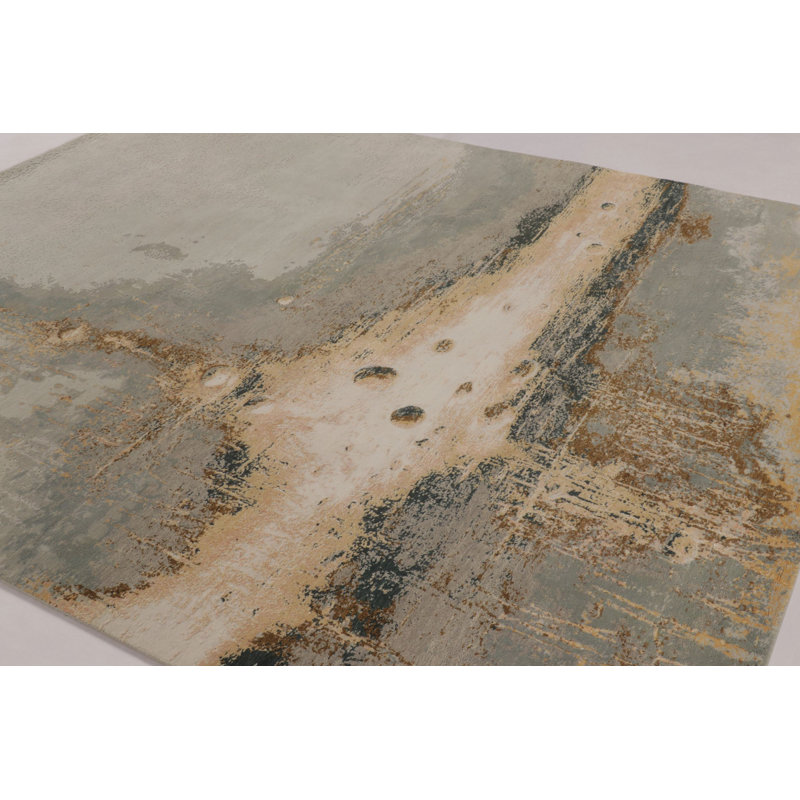 Modern Hand Knotted Abstract Area Rug