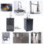 Îlot de cuisine 4 bar à 4 brûleurs de 72 000 BTU de luxe en acier inoxydable pour barbecue au propane, réfrigérateur à vin compact, réfrigérateur à vin compact, comptoir en marbre et évier en acier inoxydable