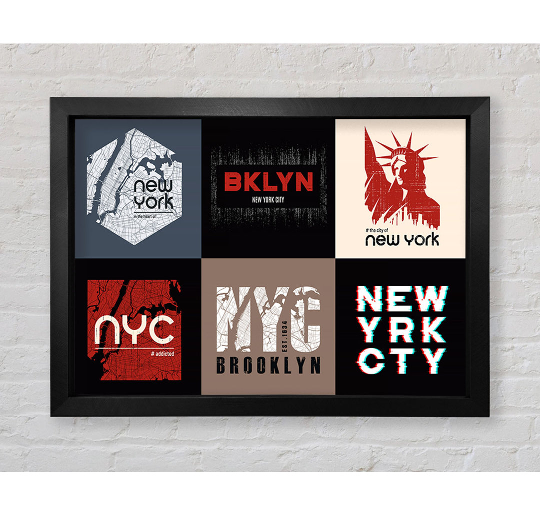 New York Signs - Einzelne Bilderrahmen Kunstdrucke