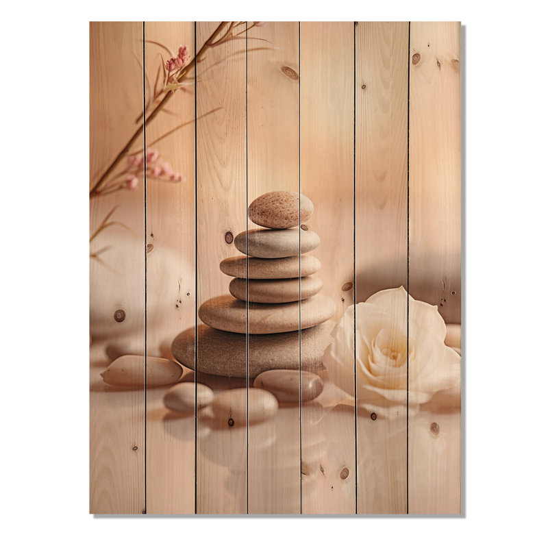 Bourges - Impression spirituelle sur bois de pin naturel, H 44 po x l 34 po