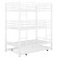 Lit superposé triple en métal avec lit gigogne, blanc - Fabrication pour une utilisation fiable-118082622