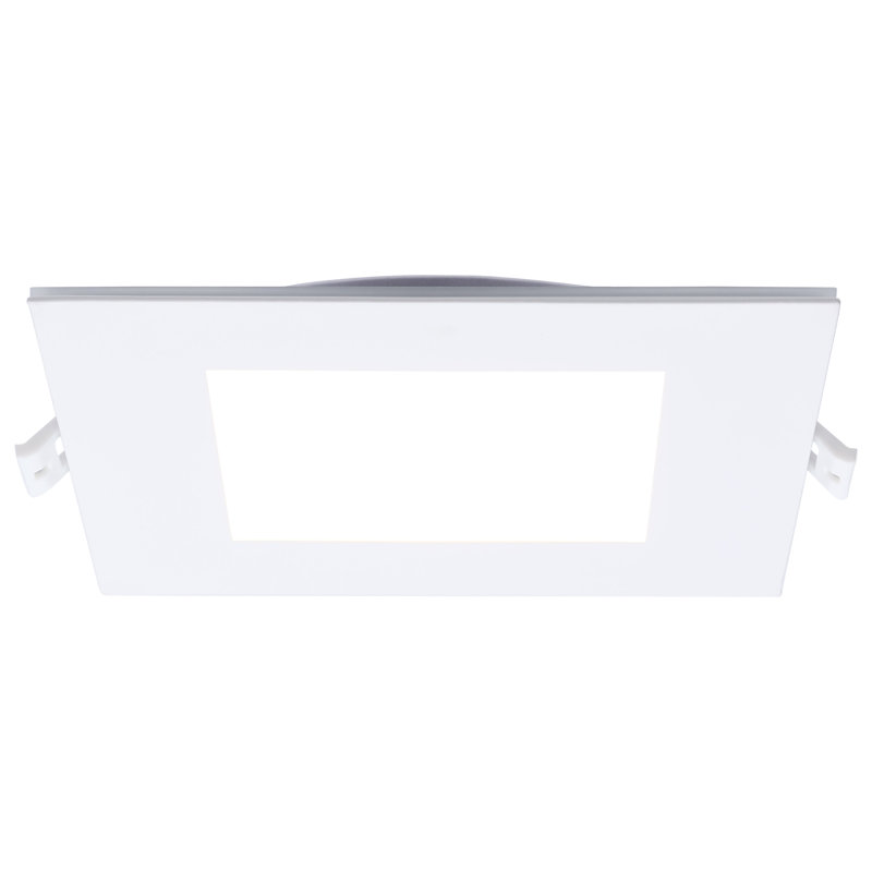12 Watt LED Direct Wire Downlight With Night Light 6 Inch Remote Driver CCT Selectable Dimmable Square White Finish