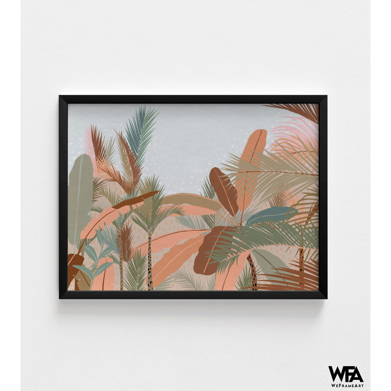 Impression de plantes tropicales, palmier encadré, feuilles, décoration murale, art mural plantes, décoration murale botanique, art mural encadré, art mural surdimensionné