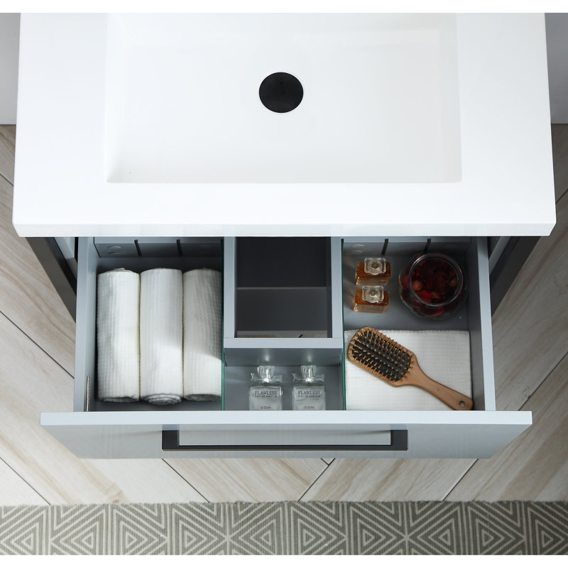 Ensemble de meuble-lavabo de salle de bain simple 30 po ergonomique imperméable Herakleitos
