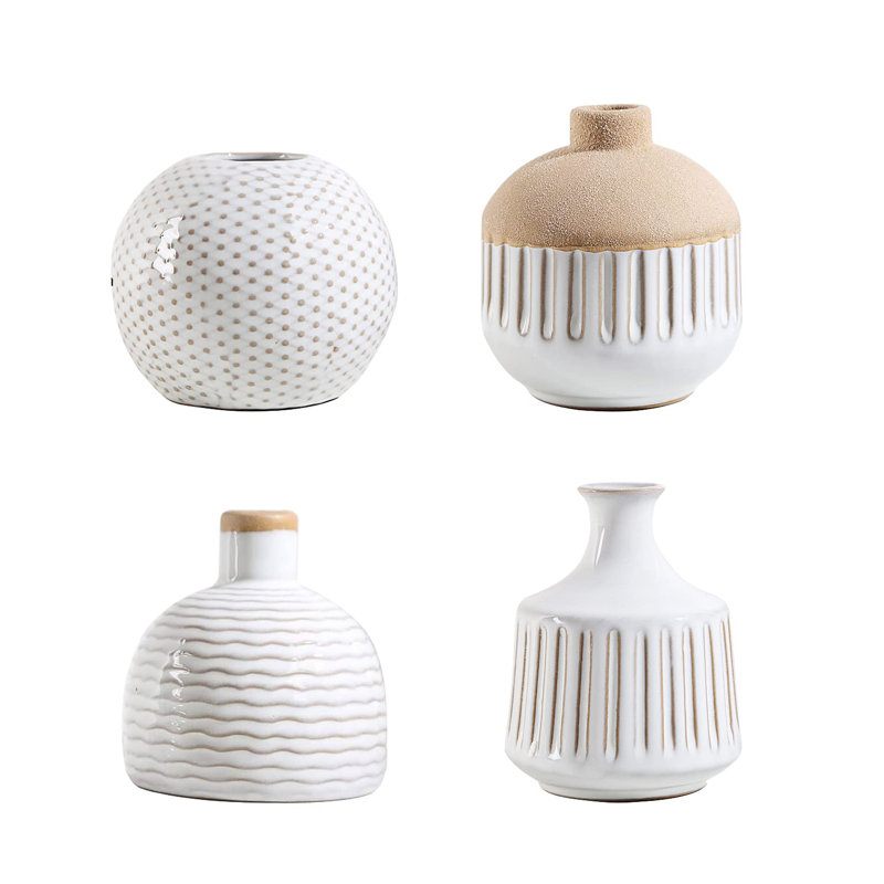 Ensemble de 4 vases en céramique Boho Minimalist