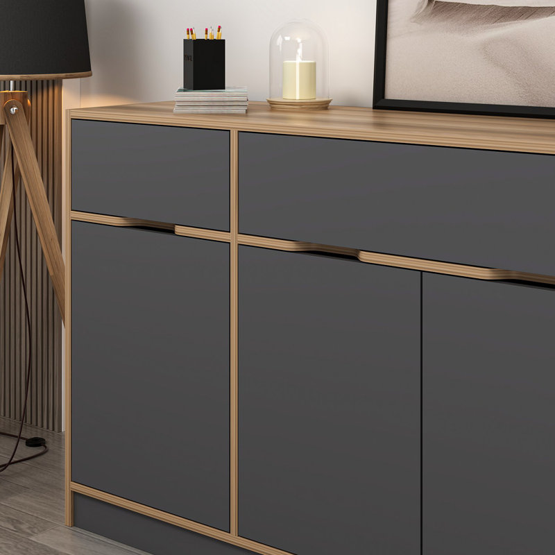 Minerva 90cm Sideboard, Walnut/Anthracite