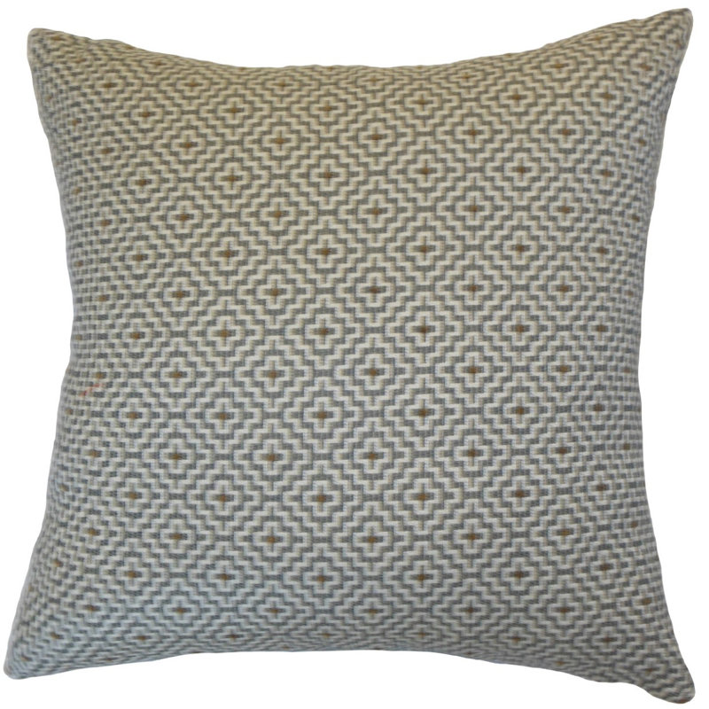 Coussin décoratif à motif géométrique BEAUNE, Hauteur (26 po) x largeur (26 po), Minéral